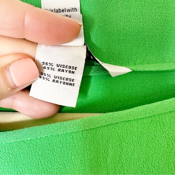 Diane VonFurstenberg DVF Green New Hanky Kimono Crepe Dolman Blouse M/L - Picture 8 of 8